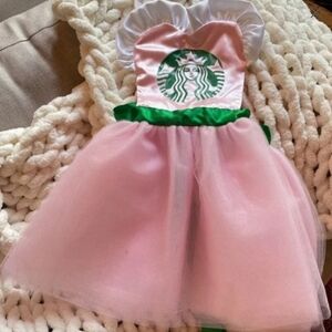 New child starbucks tutu apron with headband Halloween costume 2 piece